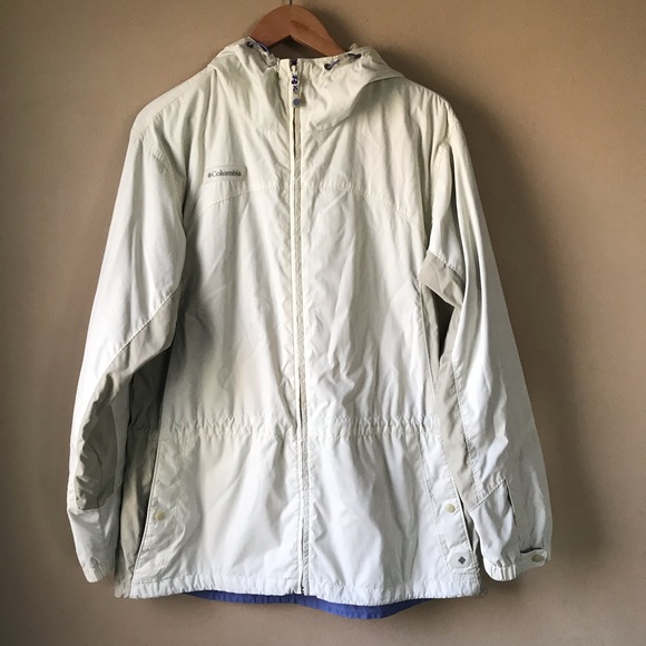 Columbia Windbreaker Jacket Full Zip Size L Beige